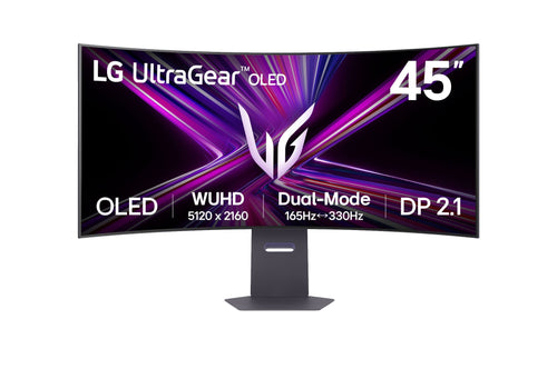 45" LG UltraGear™ OLED Gaming Monitor, 800R Curve, 5K2K Resolution, 165Hz Refresh Rate, Black