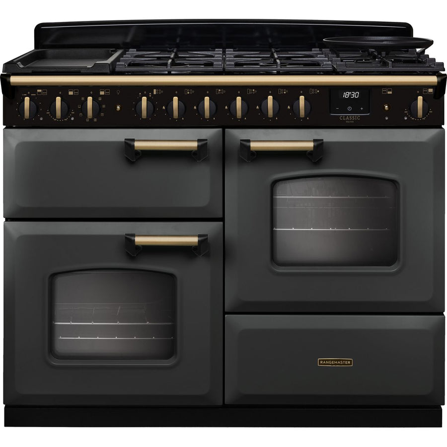 Rangemaster Classic Deluxe CLDLO110DFPSLT/AB1 Dual Fuel Range Cooker 109.2cm x 66.6cm x 89.5cm