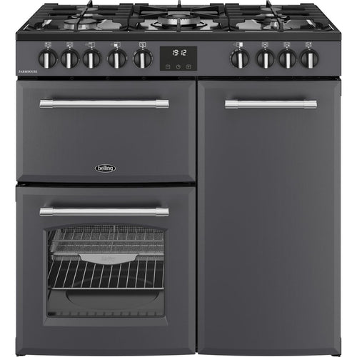 Belling Farmhouse 90DF 444411819 Dual Fuel Range Cooker 89.6cm x 60cm x 90cm