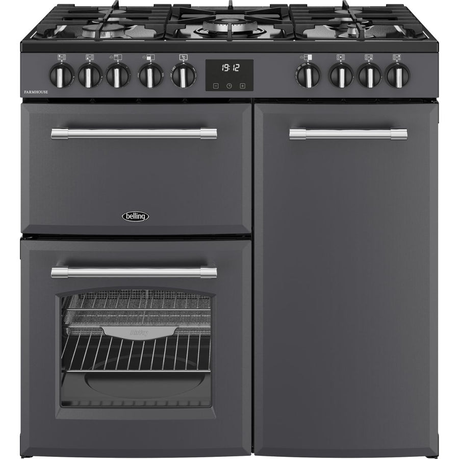 Belling Farmhouse 90DF 444411819 Dual Fuel Range Cooker 89.6cm x 60cm x 90cm