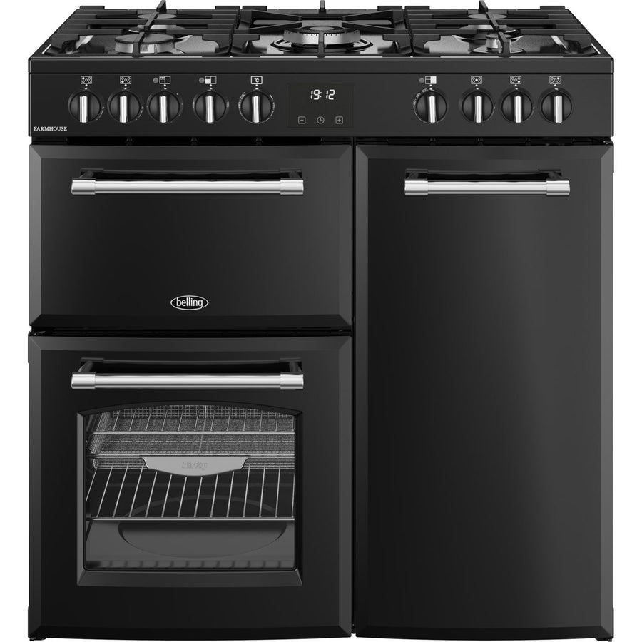 Belling Farmhouse 90DF 444411820 Dual Fuel Range Cooker 89.6cm x 60cm x 90cm