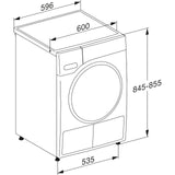 Miele T1 EcoSpeed TSA523 WP Tumble Dryer 59.6cm x 65.5cm x 85cm 3